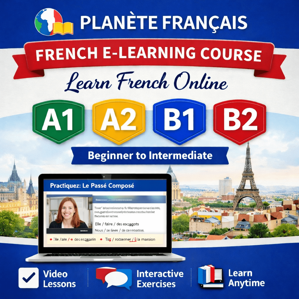 Online French School - A1 A2 B1 B2 - E-Learning Course